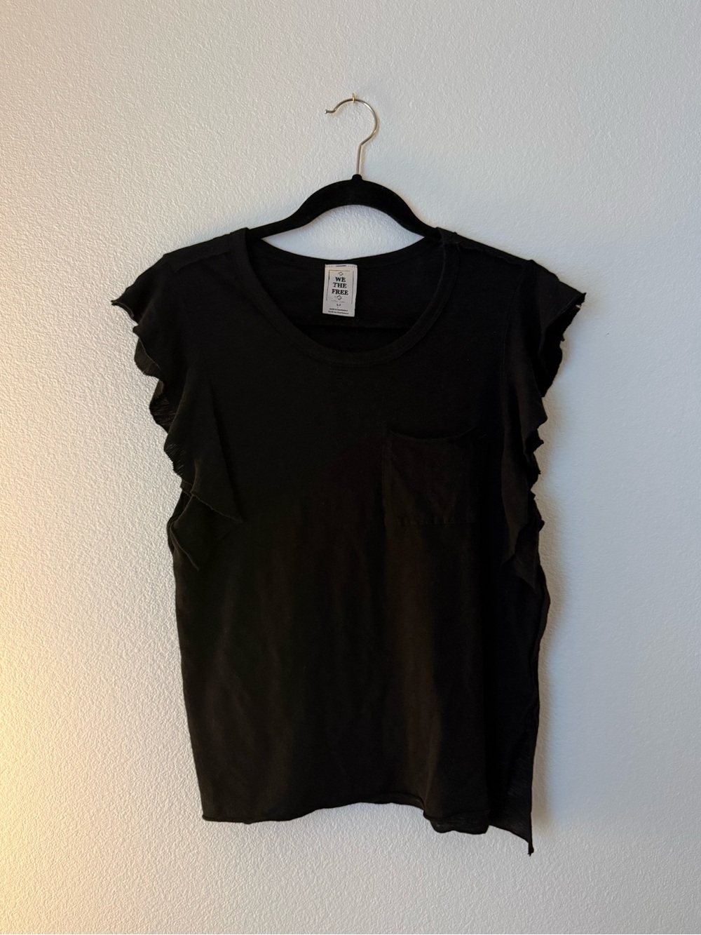 Free People Ruffle Sleeve Pocket Tee